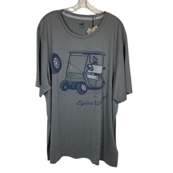 Puma Gray CLOUDSPUN Typical Weekend Performance Golf Cart T-Shirt XXL - Picture 2 of 12
